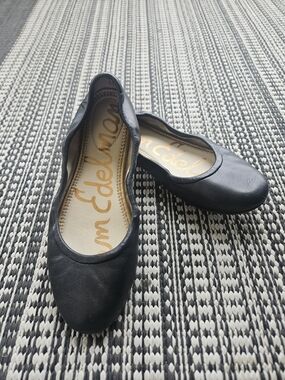 Sam Edelman Black Leather Ballet Flats